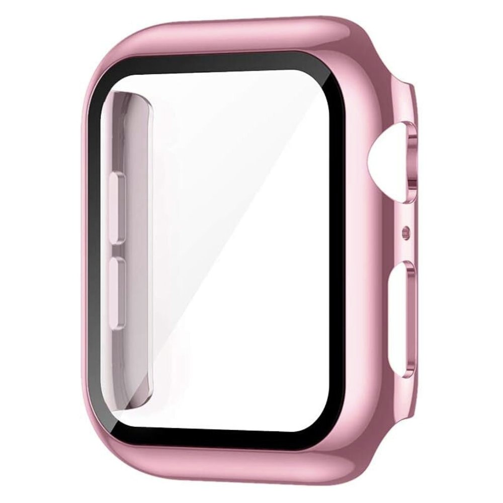 Protector full screen Apple Watch Series 10/11 42 mm Vidrio templado + PC Rosado