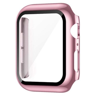Protector full screen Apple Watch Series 10/11 42 mm Vidrio templado + PC Rosado