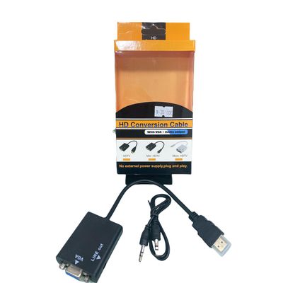 Convertidor Adaptador Hdmi A Vga + Audio 3.5 Stereo