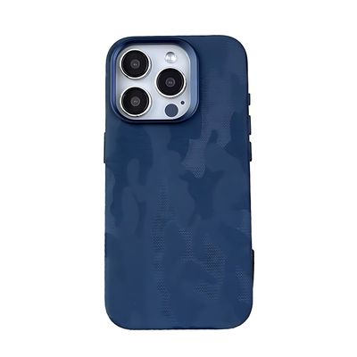 Funda de cuero para iPhone 14 Pro Max — Azul Oscuro
