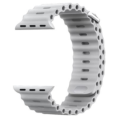 Correa silicona para apple watch 42 44 45 49 mm ultra diseño textura redonda - GRIS