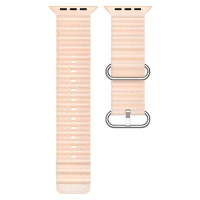 Correa silicona para apple watch 42 44 45 49 mm ultra diseño textura redonda - ROSA