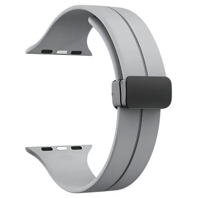 Correa silicona con conector magnético para apple watch 42 44 45 49 mm ultra - GRIS