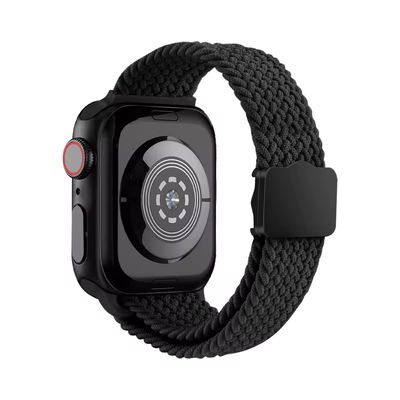 Correa nylon con conector magnético para apple watch 38 40 41 mm diseño tejido - NEGRO