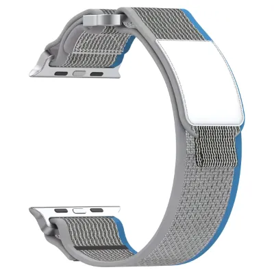 Correa nylon para apple watch 38 40 41 mm - AZUL/GRIS