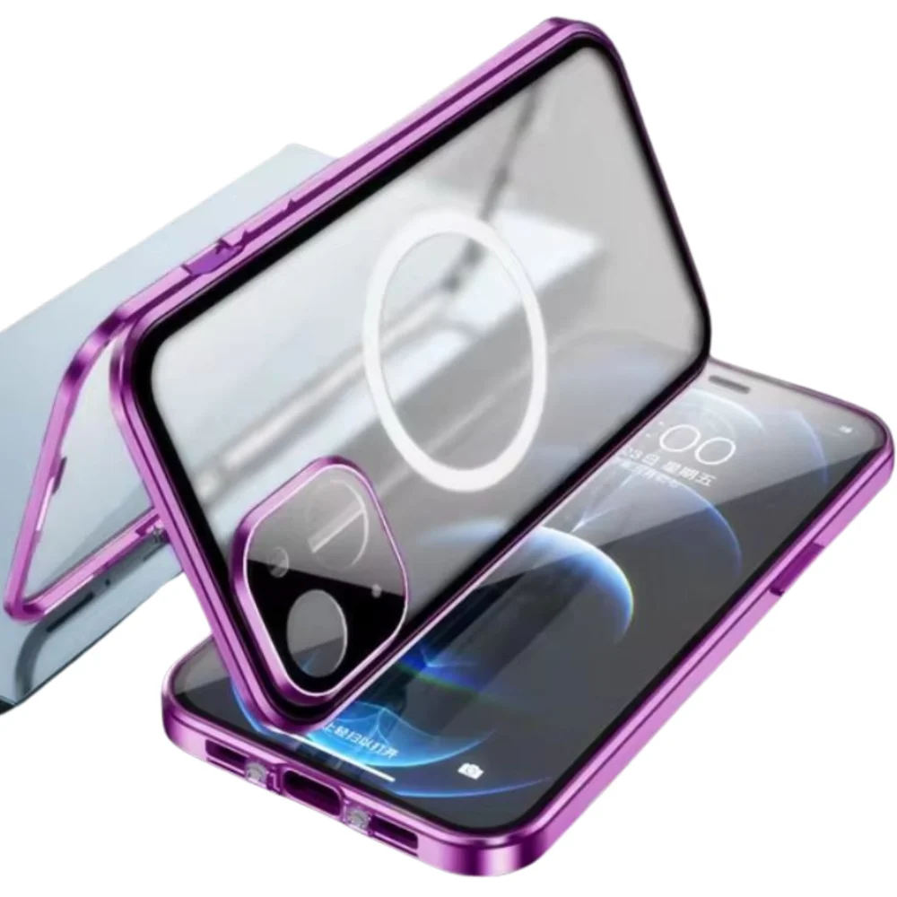 Funda magnética marco de aluminio iPhone 15 Pro Max Rosa
