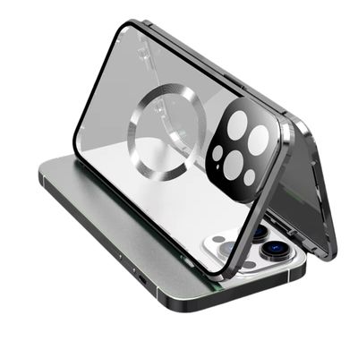Funda magnética con marco de aluminio para iPhone 13 Pro — Plata